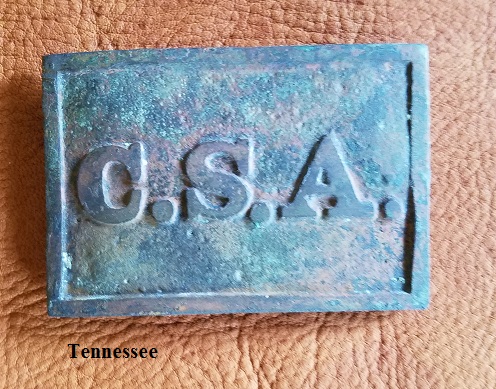 1863 Confederate CSA belt buckle 1: 100% authentic from Tenn. 1863 Confederate CSA belt buckle 1: 100% authentic from Tenn.